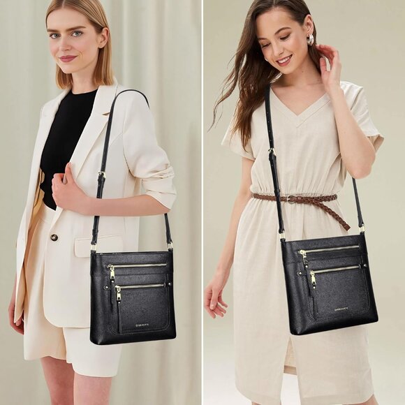 Stylish Black Crossbody Purse for Women - Multiple Pockets & Adjustable Strap - Picture 2 of 7